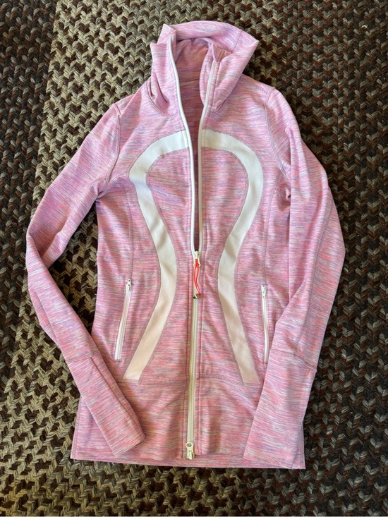 lululemon athletica Tops - lululemon Scuba Full-Zip Hoodie Striped Pink Purple Size 2 Thumbholes